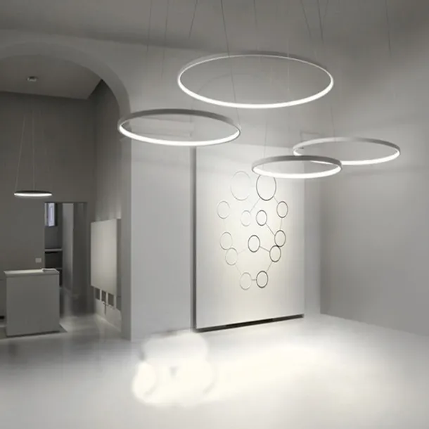 40 60 80 cm Dimmable LED Pendant Lights Circle Design Aluminum Silica gel Modern Style Classic Circle Black Contemporary Modern 220-240V 110-240 V