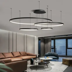 40 60 80 cm Dimmable LED Pendant Lights Circle Design Aluminum Silica gel Modern Style Classic Circle Black Contemporary Modern 220-240V 110-240 V