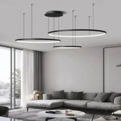 40 60 80 cm Dimmable LED Pendant Lights Circle Design Aluminum Silica gel Modern Style Classic Circle Black Contemporary Modern 220-240V 110-240 V