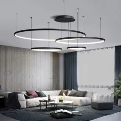 40 60 80 cm Dimmable LED Pendant Lights Circle Design Aluminum Silica gel Modern Style Classic Circle Black Contemporary Modern 220-240V 110-240 V