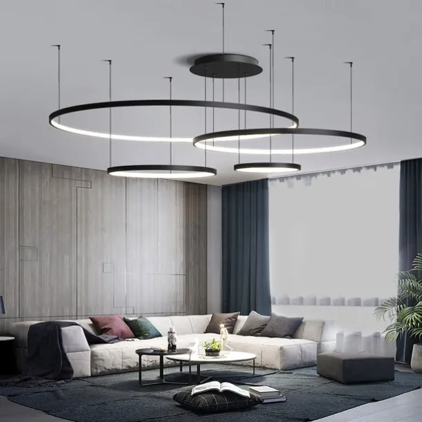 40 60 80 cm Dimmable LED Pendant Lights Circle Design Aluminum Silica gel Modern Style Classic Circle Black Contemporary Modern 220-240V 110-240 V