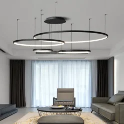 40 60 80 cm Dimmable LED Pendant Lights Circle Design Aluminum Silica gel Modern Style Classic Circle Black Contemporary Modern 220-240V 110-240 V