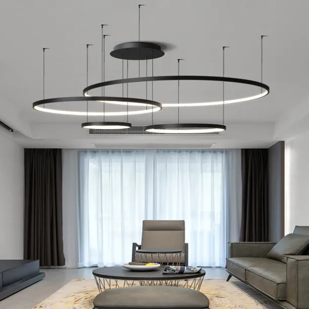 40 60 80 cm Dimmable LED Pendant Lights Circle Design Aluminum Silica gel Modern Style Classic Circle Black Contemporary Modern 220-240V 110-240 V