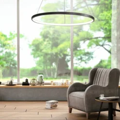 60 80 cm LED Pendant Light Circle Design Unique Design Metal Painted Finishes Contemporary Modern 110-120V 220-240V ONLY DIMMABLE WITH REMOTE CONTROL