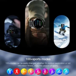 696 AK77 Smart Watch 1.43 inch Smart Band Fitness Bracelet Bluetooth Pedometer Call Reminder Sleep Tracker Compatible with Android iOS Women Men Hands-Free Calls Message Reminder Camera Control IP 67