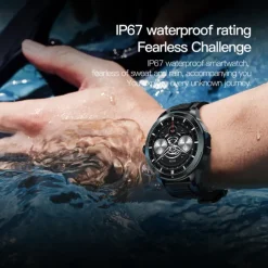 696 AK77 Smart Watch 1.43 inch Smart Band Fitness Bracelet Bluetooth Pedometer Call Reminder Sleep Tracker Compatible with Android iOS Women Men Hands-Free Calls Message Reminder Camera Control IP 67