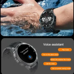 696 AK77 Smart Watch 1.43 inch Smart Band Fitness Bracelet Bluetooth Pedometer Call Reminder Sleep Tracker Compatible with Android iOS Women Men Hands-Free Calls Message Reminder Camera Control IP 67