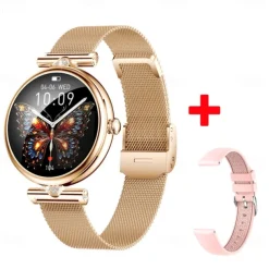 696 AK73 Smart Watch 1.28 inch Smart Band Fitness Bracelet Bluetooth Pedometer Call Reminder Sleep Tracker Compatible with Android iOS Women Hands-Free Calls Message Reminder IPX-0 40mm Watch Case