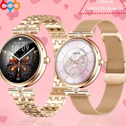 696 AK73 Smart Watch 1.28 inch Smart Band Fitness Bracelet Bluetooth Pedometer Call Reminder Sleep Tracker Compatible with Android iOS Women Hands-Free Calls Message Reminder IPX-0 40mm Watch Case