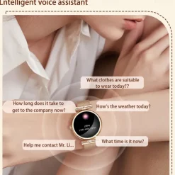 696 AK73 Smart Watch 1.28 inch Smart Band Fitness Bracelet Bluetooth Pedometer Call Reminder Sleep Tracker Compatible with Android iOS Women Hands-Free Calls Message Reminder IPX-0 40mm Watch Case