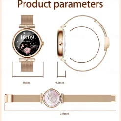 696 AK73 Smart Watch 1.28 inch Smart Band Fitness Bracelet Bluetooth Pedometer Call Reminder Sleep Tracker Compatible with Android iOS Women Hands-Free Calls Message Reminder IPX-0 40mm Watch Case