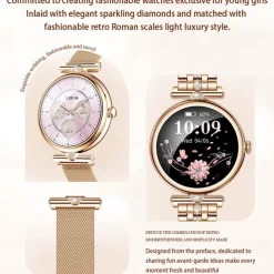 696 AK73 Smart Watch 1.28 inch Smart Band Fitness Bracelet Bluetooth Pedometer Call Reminder Sleep Tracker Compatible with Android iOS Women Hands-Free Calls Message Reminder IPX-0 40mm Watch Case