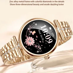 696 AK73 Smart Watch 1.28 inch Smart Band Fitness Bracelet Bluetooth Pedometer Call Reminder Sleep Tracker Compatible with Android iOS Women Hands-Free Calls Message Reminder IPX-0 40mm Watch Case