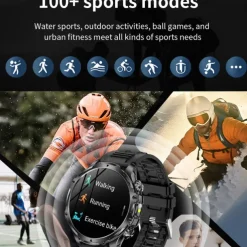 696 AK75 Smart Watch 1.85 inch Smart Band Fitness Bracelet Bluetooth Pedometer Call Reminder Sleep Tracker Compatible with Android iOS Men Hands-Free Calls Message Reminder Step Tracker IPX-0 52mm