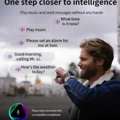 696 AK75 Smart Watch 1.85 inch Smart Band Fitness Bracelet Bluetooth Pedometer Call Reminder Sleep Tracker Compatible with Android iOS Men Hands-Free Calls Message Reminder Step Tracker IPX-0 52mm