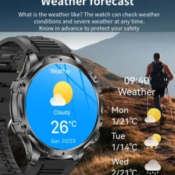 696 AK75 Smart Watch 1.85 inch Smart Band Fitness Bracelet Bluetooth Pedometer Call Reminder Sleep Tracker Compatible with Android iOS Men Hands-Free Calls Message Reminder Step Tracker IPX-0 52mm