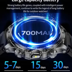 696 AK75 Smart Watch 1.85 inch Smart Band Fitness Bracelet Bluetooth Pedometer Call Reminder Sleep Tracker Compatible with Android iOS Men Hands-Free Calls Message Reminder Step Tracker IPX-0 52mm