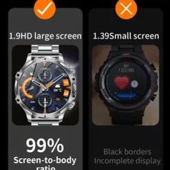 696 AK75 Smart Watch 1.85 inch Smart Band Fitness Bracelet Bluetooth Pedometer Call Reminder Sleep Tracker Compatible with Android iOS Men Hands-Free Calls Message Reminder Step Tracker IPX-0 52mm