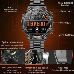 696 AK75 Smart Watch 1.85 inch Smart Band Fitness Bracelet Bluetooth Pedometer Call Reminder Sleep Tracker Compatible with Android iOS Men Hands-Free Calls Message Reminder Step Tracker IPX-0 52mm