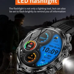 696 AK75 Smart Watch 1.85 inch Smart Band Fitness Bracelet Bluetooth Pedometer Call Reminder Sleep Tracker Compatible with Android iOS Men Hands-Free Calls Message Reminder Step Tracker IPX-0 52mm