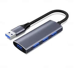 3.0 Aluminum Alloy Hub Three-port 2.0 USB High-speed Download Splitter