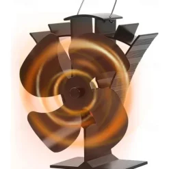 4 Blade Wood Stove Fan, Heat Powered Fireplace Fan for Efficient Warm Air Circulation, Silent Operation Stove Accessories for Log/Wood Stove, Durable Design