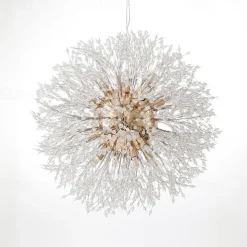 16 Bulbs 60 cm Crystal Pendant Light Metal Globe Electroplated Chic & Modern Globe 110-120V 220-240V