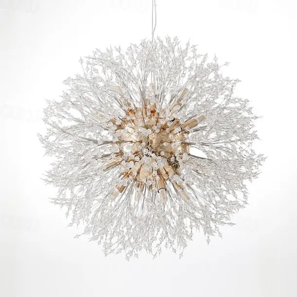 16 Bulbs 60 cm Crystal Pendant Light Metal Globe Electroplated Chic & Modern Globe 110-120V 220-240V