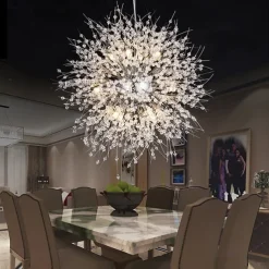 16 Bulbs 60 cm Crystal Pendant Light Metal Globe Electroplated Chic & Modern Globe 110-120V 220-240V