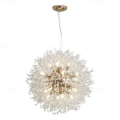 16 Bulbs 60 cm Crystal Pendant Light Metal Globe Electroplated Chic & Modern Globe 110-120V 220-240V