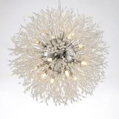 16 Bulbs 60 cm Crystal Pendant Light Metal Globe Electroplated Chic & Modern Globe 110-120V 220-240V