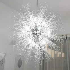 12 Bulbs 70 cm Mini Style / Eye Protection / Creative Chandelier Metal Circle Chrome / Electroplated Modern 110-120V / 220-240V