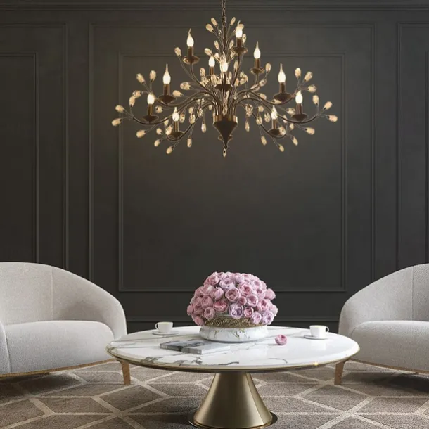 12 Bulbs 112 cm Mini Style Chandelier Metal Painted Finishes Retro / Traditional / Classic 110-120V / 220-240V