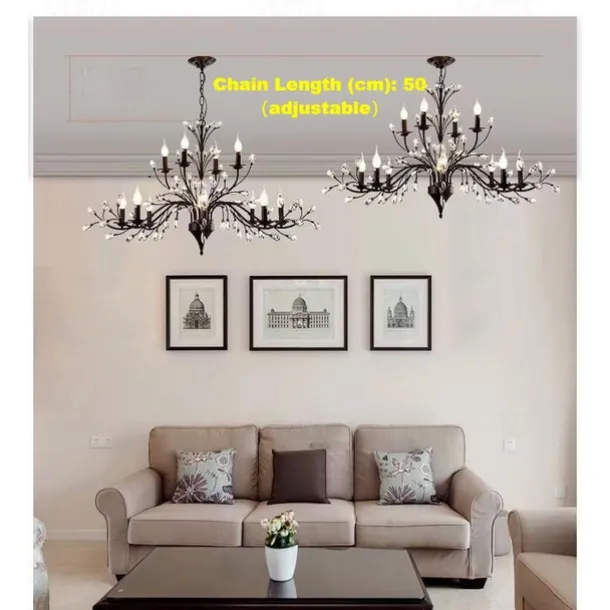 12 Bulbs 112 cm Mini Style Chandelier Metal Painted Finishes Retro / Traditional / Classic 110-120V / 220-240V