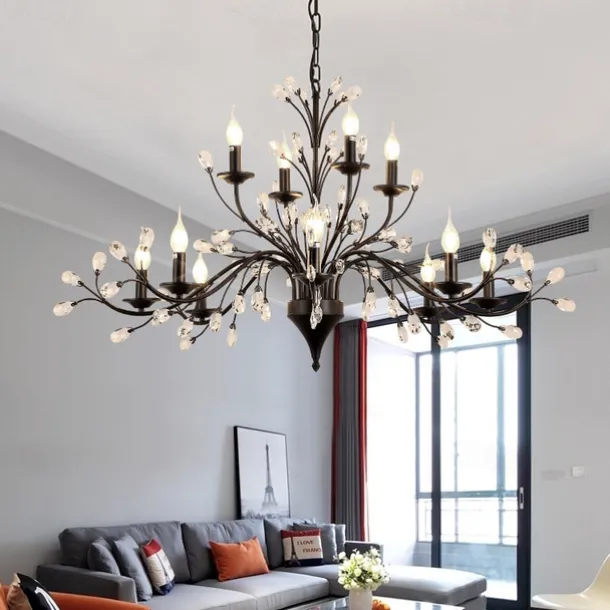 12 Bulbs 112 cm Mini Style Chandelier Metal Painted Finishes Retro / Traditional / Classic 110-120V / 220-240V