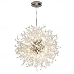 12 Bulbs Modern Electroplated Globe Chandeliers Firework Led Vintage Pendant Lights Living Room Dining Room G9 Bulb Base