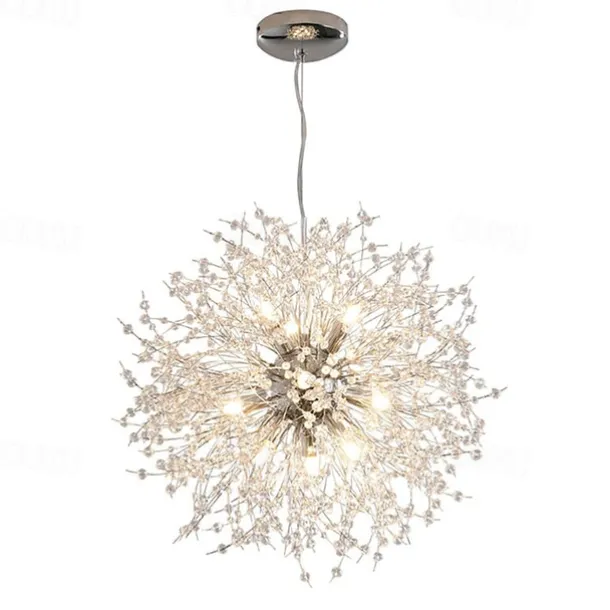 12 Bulbs Modern Electroplated Globe Chandeliers Firework Led Vintage Pendant Lights Living Room Dining Room G9 Bulb Base