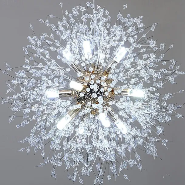 12 Bulbs Modern Electroplated Globe Chandeliers Firework Led Vintage Pendant Lights Living Room Dining Room G9 Bulb Base