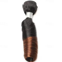 1 Bundle Of Human Hair T1B/4# Color Spring Curly Wave Human Hair 12-24 Inches
