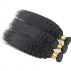3 Bundles Hair Weaves Brazilian Hair Yaki Straight Human Hair Extensions 8-28 Inch