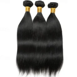 3 Bundles Hair Weaves Brazilian Hair Straight Human Hair Extensions Remy Human Hair 100% Remy Hair Weave Bundles 300 g Natural Color Hair Weaves / Hair Bulk Human Hair Extensions 8-28 inch Natural