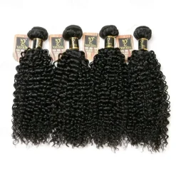 4 Bundles Hair Weaves Brazilian Hair Kinky Curly Human Hair Extensions Remy Human Hair 100% Remy Hair Weave Bundles 400 g Natural Color Hair Weaves / Hair Bulk Human Hair Extensions 8-28 inch Natural