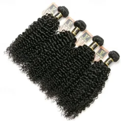 4 Bundles Hair Weaves Brazilian Hair Kinky Curly Human Hair Extensions Remy Human Hair 100% Remy Hair Weave Bundles 400 g Natural Color Hair Weaves / Hair Bulk Human Hair Extensions 8-28 inch Natural