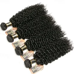 4 Bundles Hair Weaves Brazilian Hair Kinky Curly Human Hair Extensions Remy Human Hair 100% Remy Hair Weave Bundles 400 g Natural Color Hair Weaves / Hair Bulk Human Hair Extensions 8-28 inch Natural