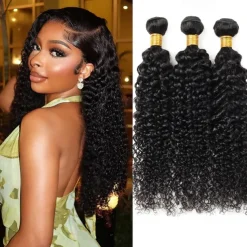 3 Bundles Hair Weaves Kinky Curly Bundles Brazilian Curly Hair Bundles Human Hair Extensions