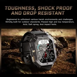 696 C28 Smart Watch 2.02 inch Smart Band Fitness Bracelet Bluetooth Pedometer Call Reminder Sleep Tracker Compatible with Android iOS Men Hands-Free Calls Message Reminder IP 67 42mm Watch Case