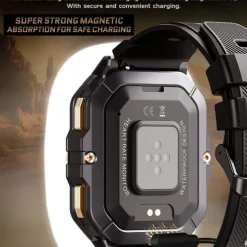 696 C28 Smart Watch 2.02 inch Smart Band Fitness Bracelet Bluetooth Pedometer Call Reminder Sleep Tracker Compatible with Android iOS Men Hands-Free Calls Message Reminder IP 67 42mm Watch Case