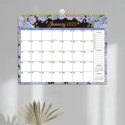 2025 Calendar with Holidays 2025 Monthly Wall Calendar Floral Calendar 2025 January to December Monthly Calendar with Thick Paper