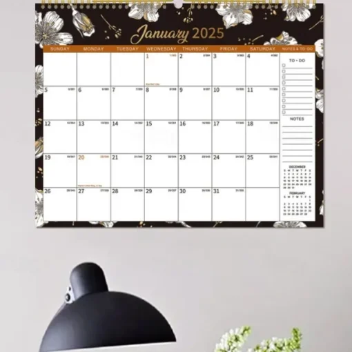 2025 Calendar with Holidays 2025 Monthly Wall Calendar Floral Calendar 2025 January to December Monthly Calendar with Thick Paper