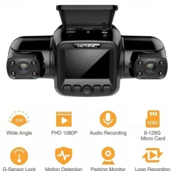 4 Channel 4*1080P Dash Camera Built-in GPS & WiFi CPL Dual Lens 8 Infrared Light Night Vision 170 Degree with Rear Lens Car DVR